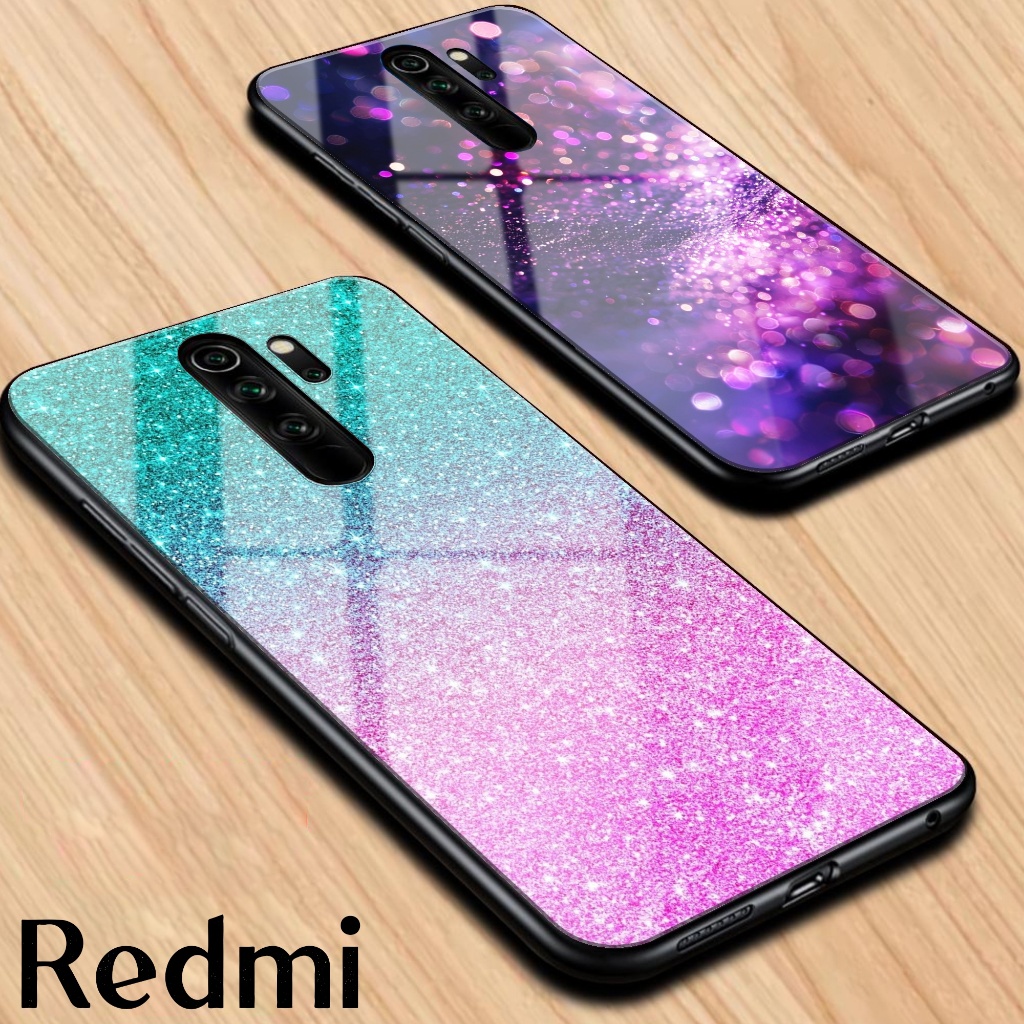 Softcase Glass Terbaru Redmi Note 8 8 Pro Camera Protect Case Redmi Note 8 8 Pro Motif GLITTER