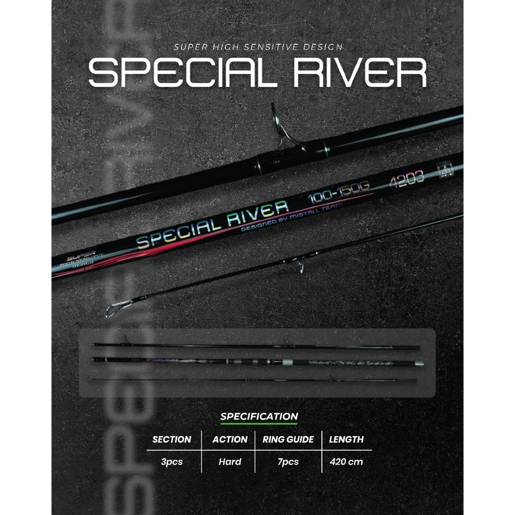 Joran Pancing Special River 420 sambung 3 kuat carbon