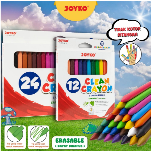 

[ SET ] JOYKO Krayon Bersih Dapat Dihapus Clean Crayon Erasable / Clean Crayon Joyko bersih di tangan teknologi baru