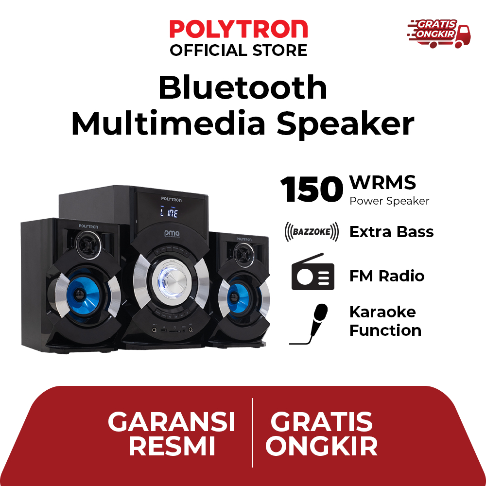 Bluetooth Multimedia Speaker Aktif Polytron PMA-9527/B Bluetooth Multimedia Speaker Aktif Polytron P