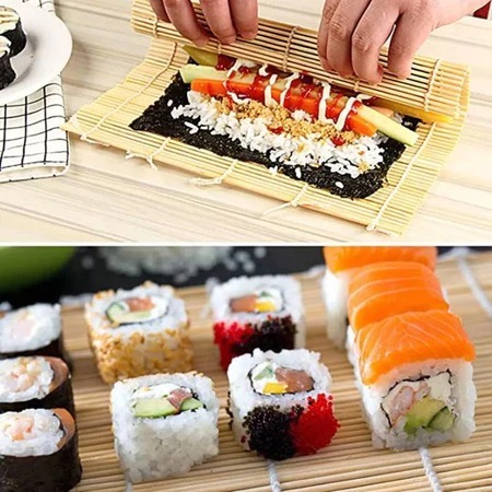 TIKAR PENGGULUNG SUSHI Gulungan Sushi Sushi Roll Maat Tikar Penggulung Sushi Bamboo Roll Matt / Alat