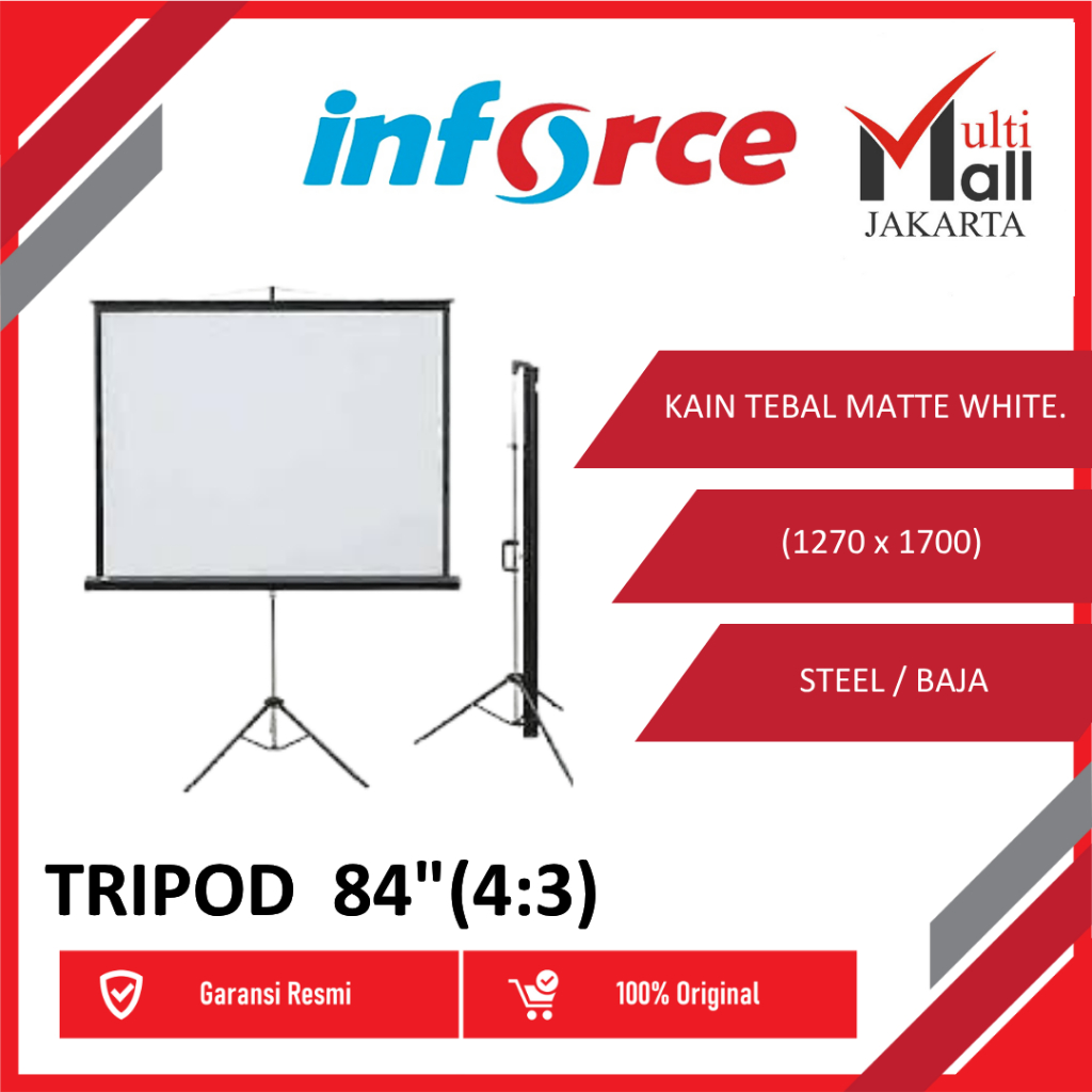 Inforce Tripod Screen Projector 84 4:3 / Layar Proyektor Inforce 84"
