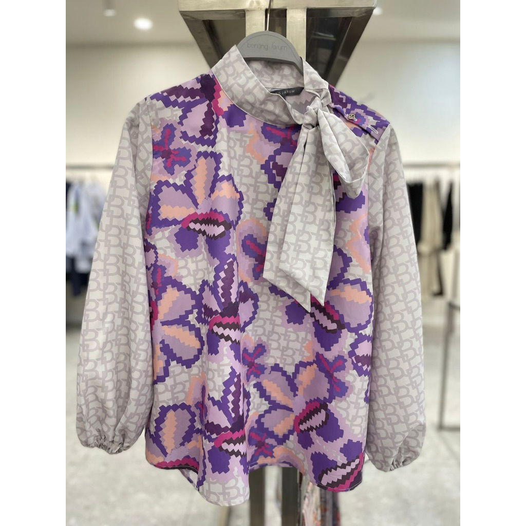 Eclora Tie blouse benang jarum