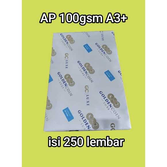 

100gsm Kertas ART PAPER A3+ (32,5X48,5)mm GOLDEN COIN 1pack isi 250lembar untuk Digital Printing