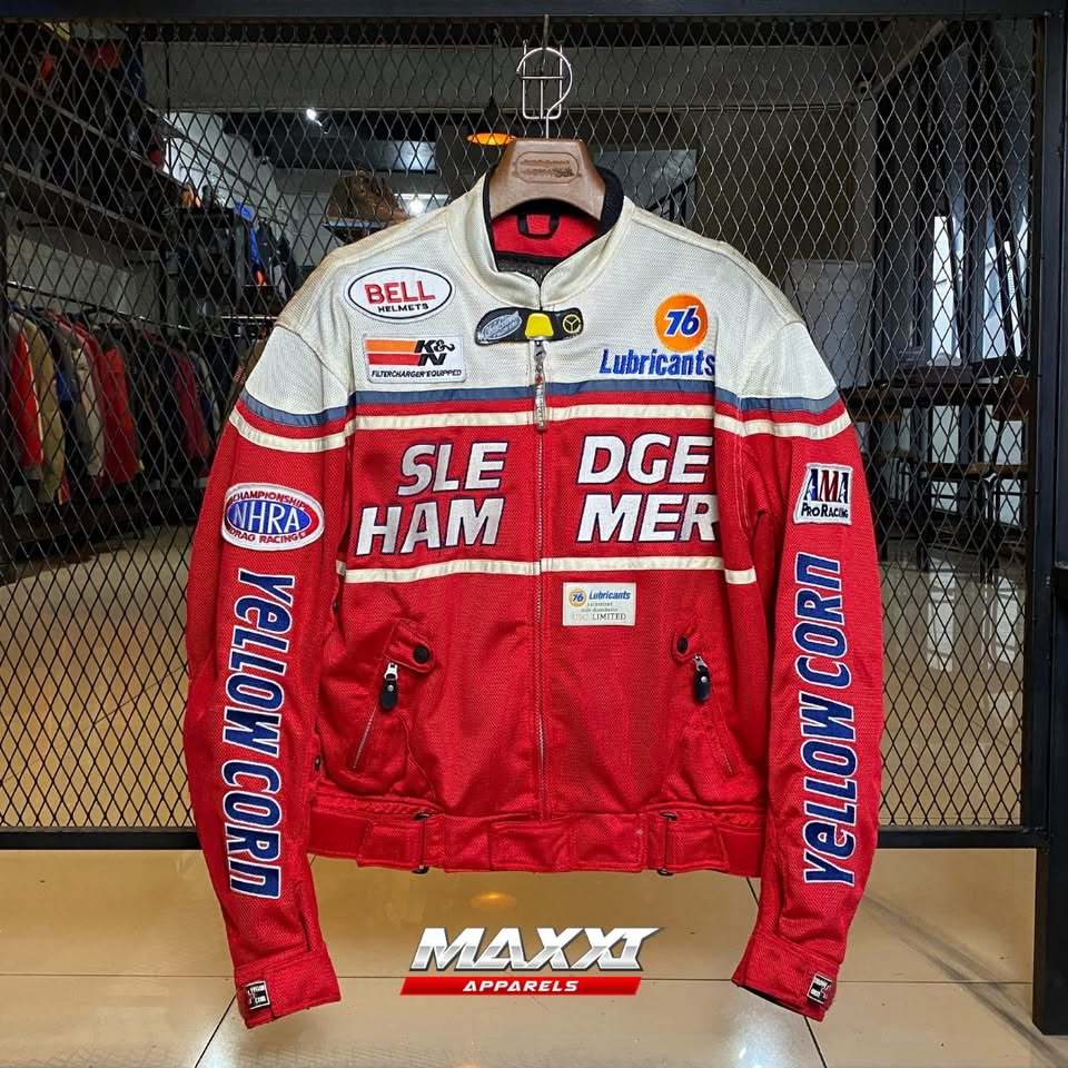 Jaket motor Yellow Corn x Lubricant 76 Red | BB (75kg-82kg) | Jaket Riding | Original Yellow Corn