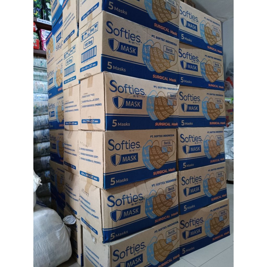 OBRAL MASKER BATIK MEDIS SURGICAL  3PLY 5 MASK 1 KARTON