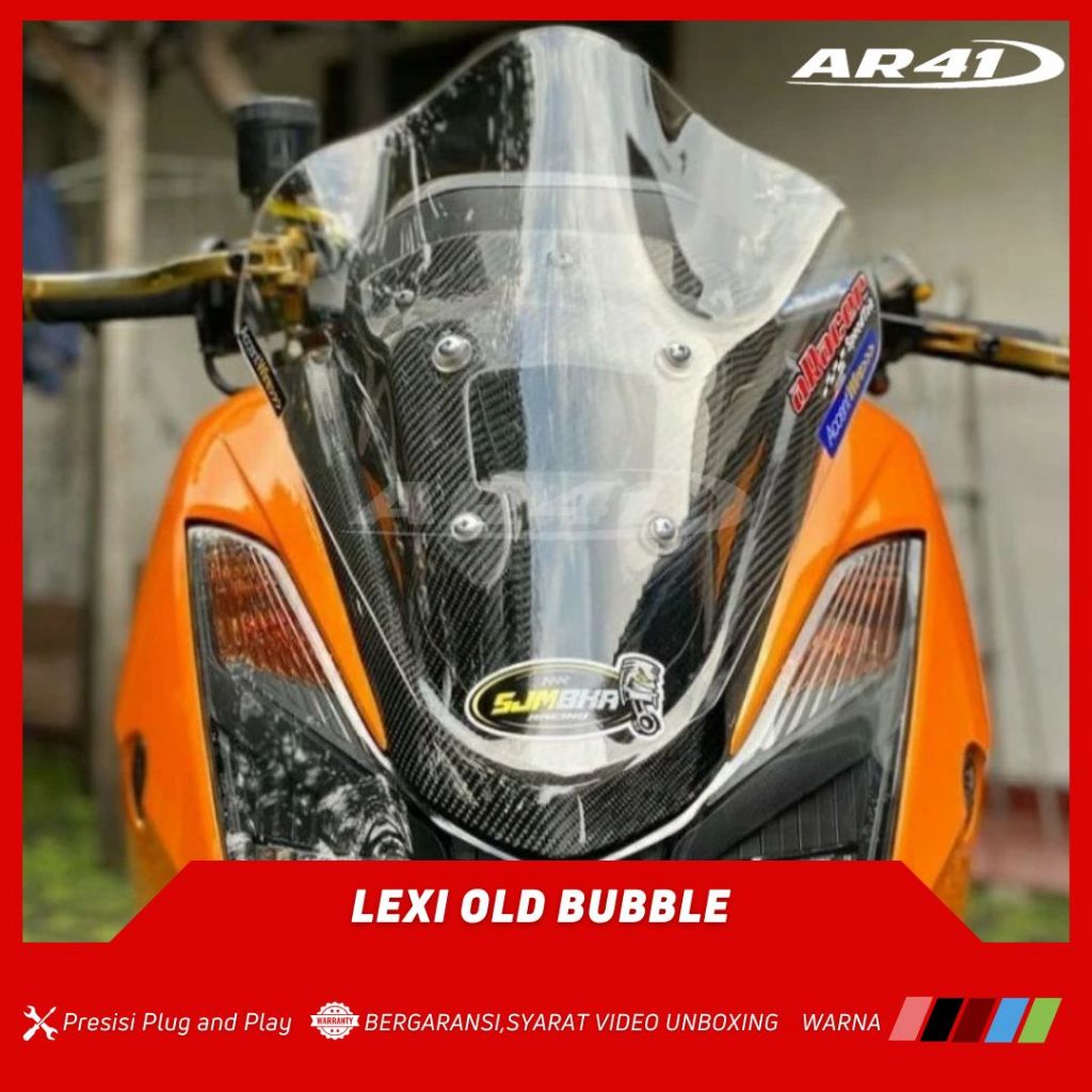 Windshield Visor Lexi Carbu Visor Yamaha Lexi Winshield Carbu BUBBLE Tebal AR41