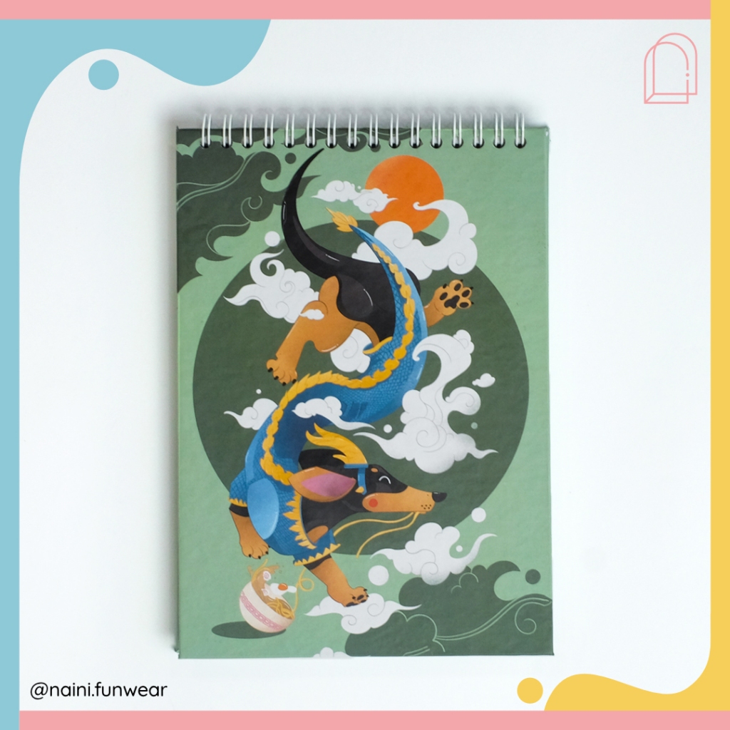 

Naini Notebook | Sketchbook | A5 - Dragon Dachshund