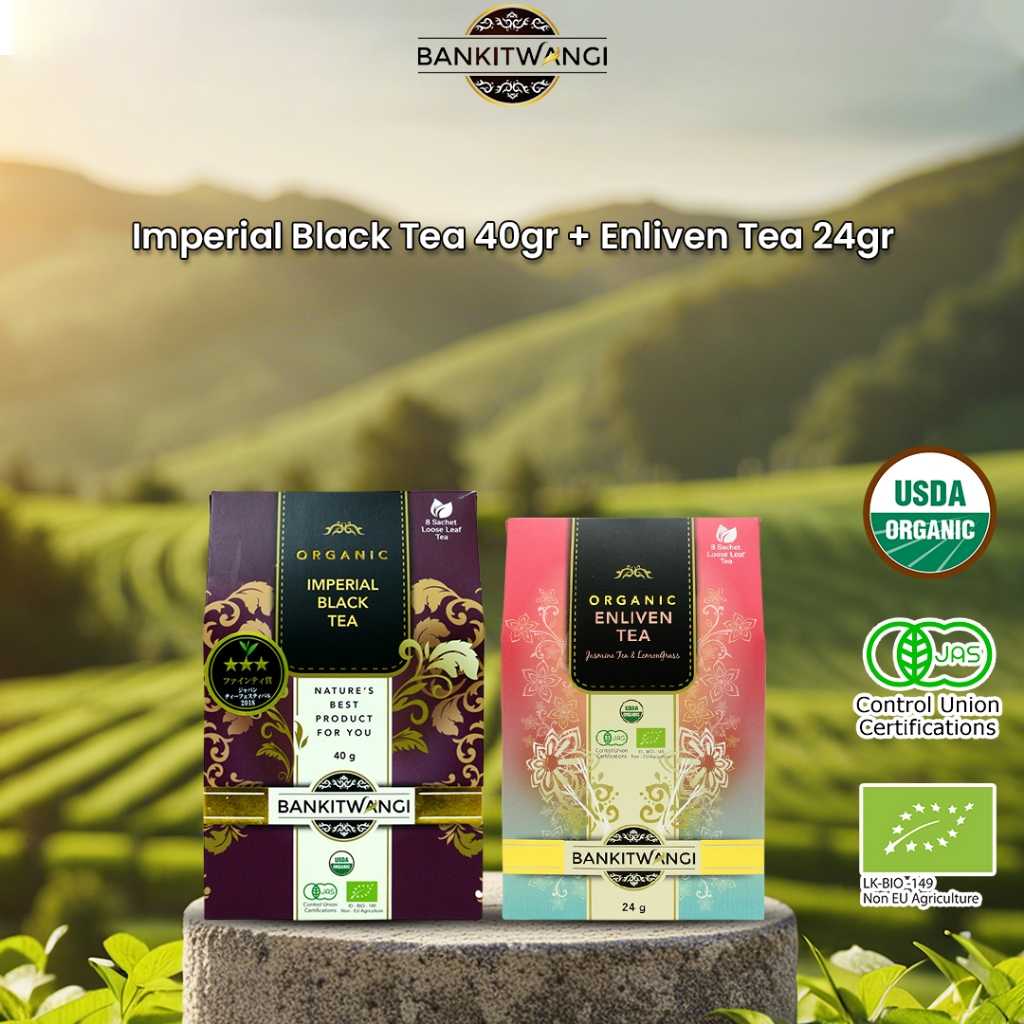 

Paket Bundling Bankitwangi Organic Imperial Black Tea 40gr + Enliven Tea 24gr