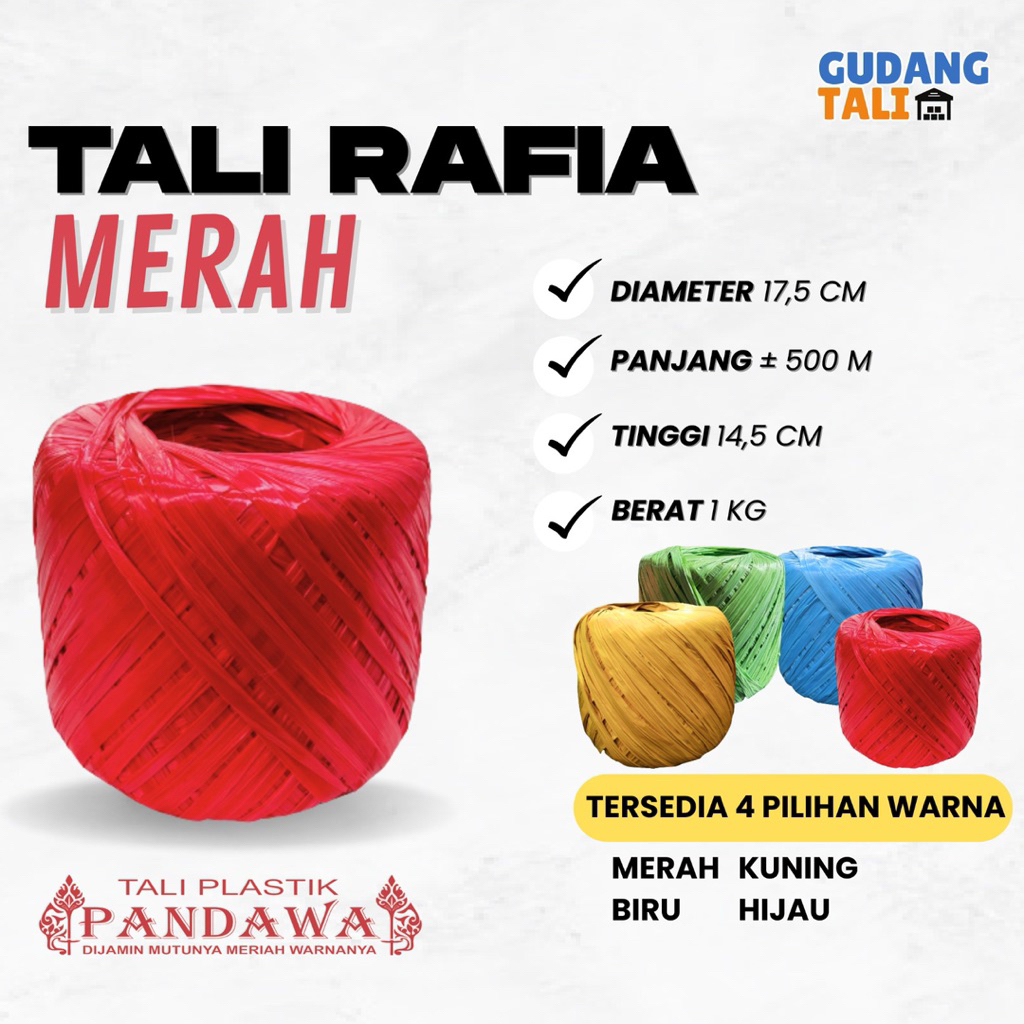 

Tali Rafia Warna Warni 1 Kg – Warna Mengkilap, Awet, dan Harga Hemat Merk Pandawa