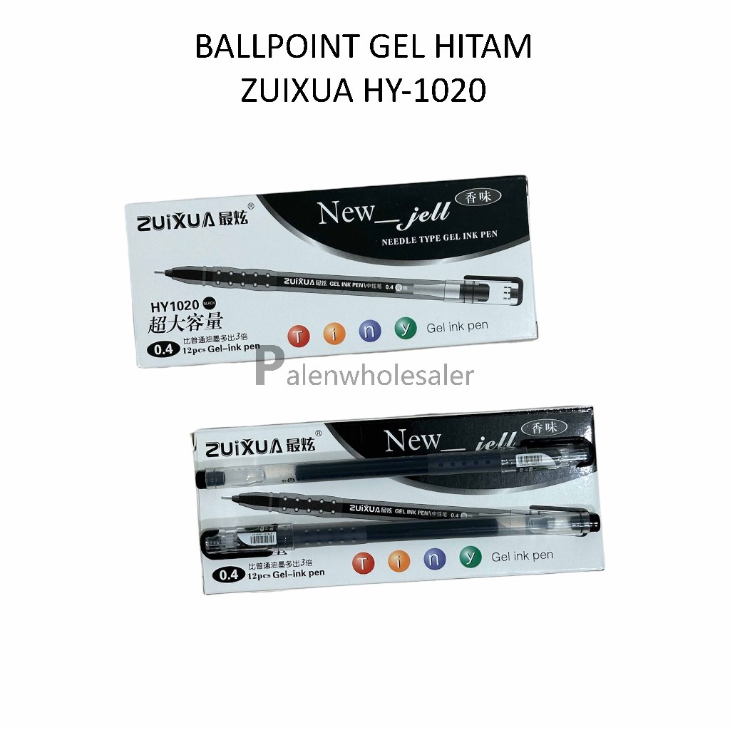 

[Palenwhlslr] Ballpoint (12 pcs) / Puplen / Bolpen Gel Zuixua Hitam HY-1020