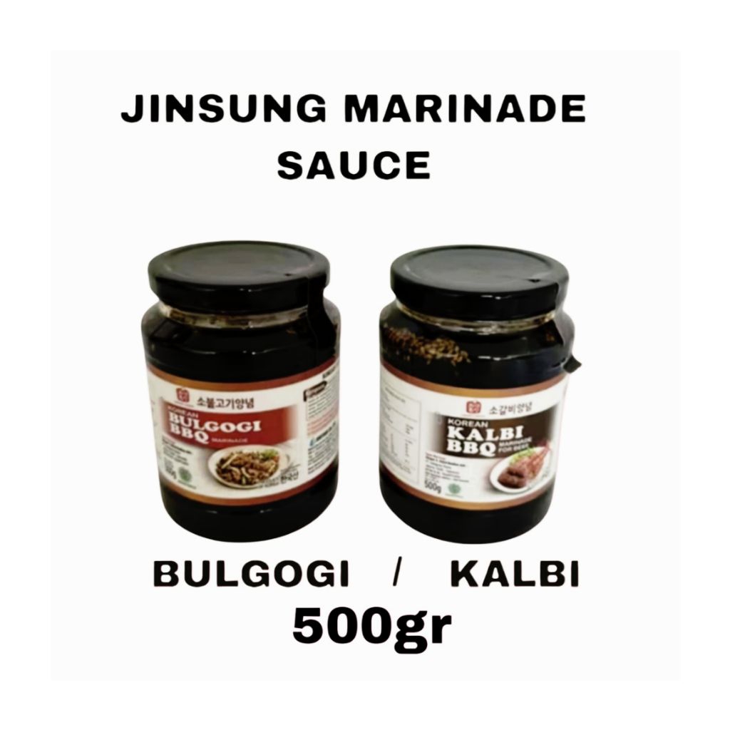 

Jinsung Marinade Sauce / Saus / Saos Marinade Rasa Bulgogi BBQ / Kalbi BBQ 500 GR