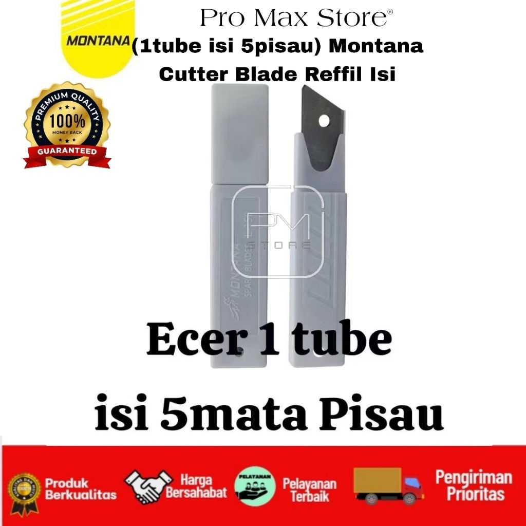 

PM - (1tube isi 5pisau) Montana Cutter Blade Refill Isi Pisau Pemotong L-150 1 Tube 5 Pcs Original Super Tajam
