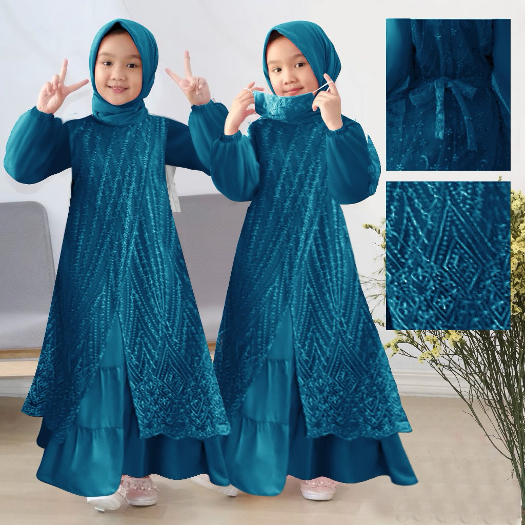 KID OLIVIA 3-14TH GAMIS ANAK PEREMPUAN DRESS ANAK MUSLIM | PAKAIAN ANAK MUSLIM PEREMPUAN