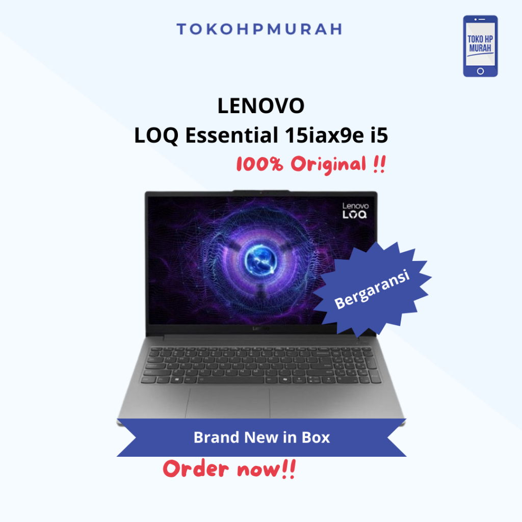 Lenovo Loq Essential 15iax9e RTX2050 i5-12450hz 8GB 512GB 15.6" LUNA GREY - Garansi Lenovo Laptop de