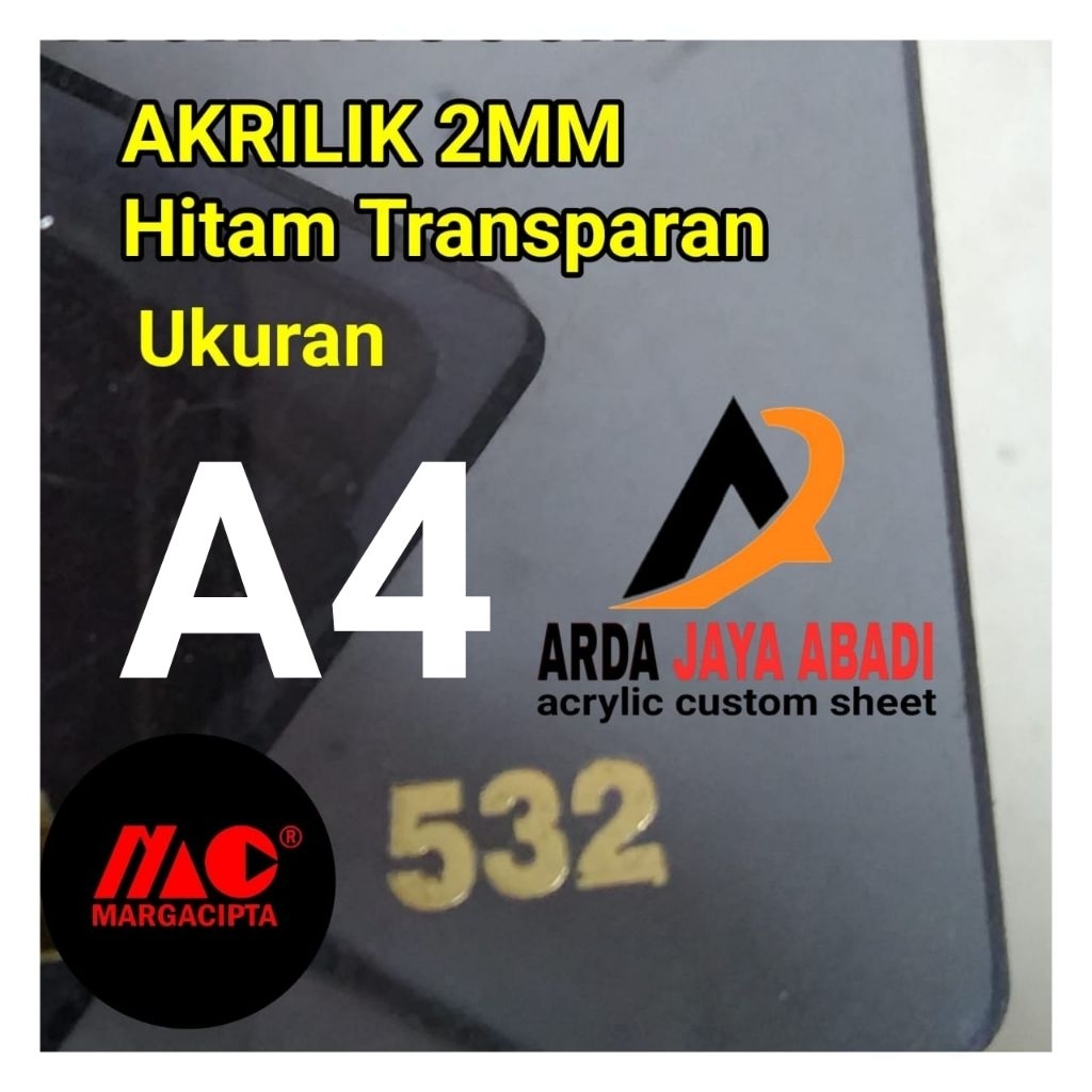 

akrilik 2mm hitam transparan A4 akrilik lembaran marga cipta warna riben