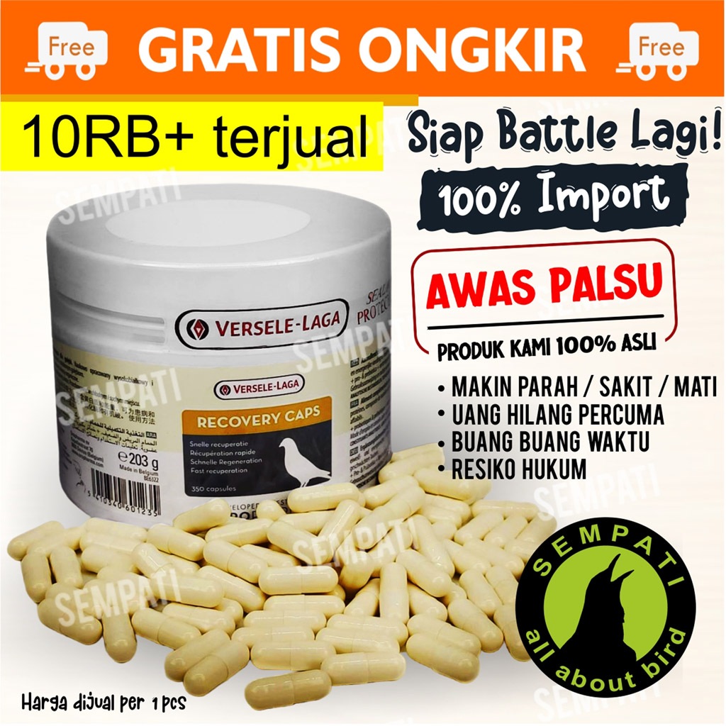 SEMPATI Recovery Caps 1 Capsule Versele Laga Pil Merpati Jamu Obat Burung Merpati Balap Dara Kelelah