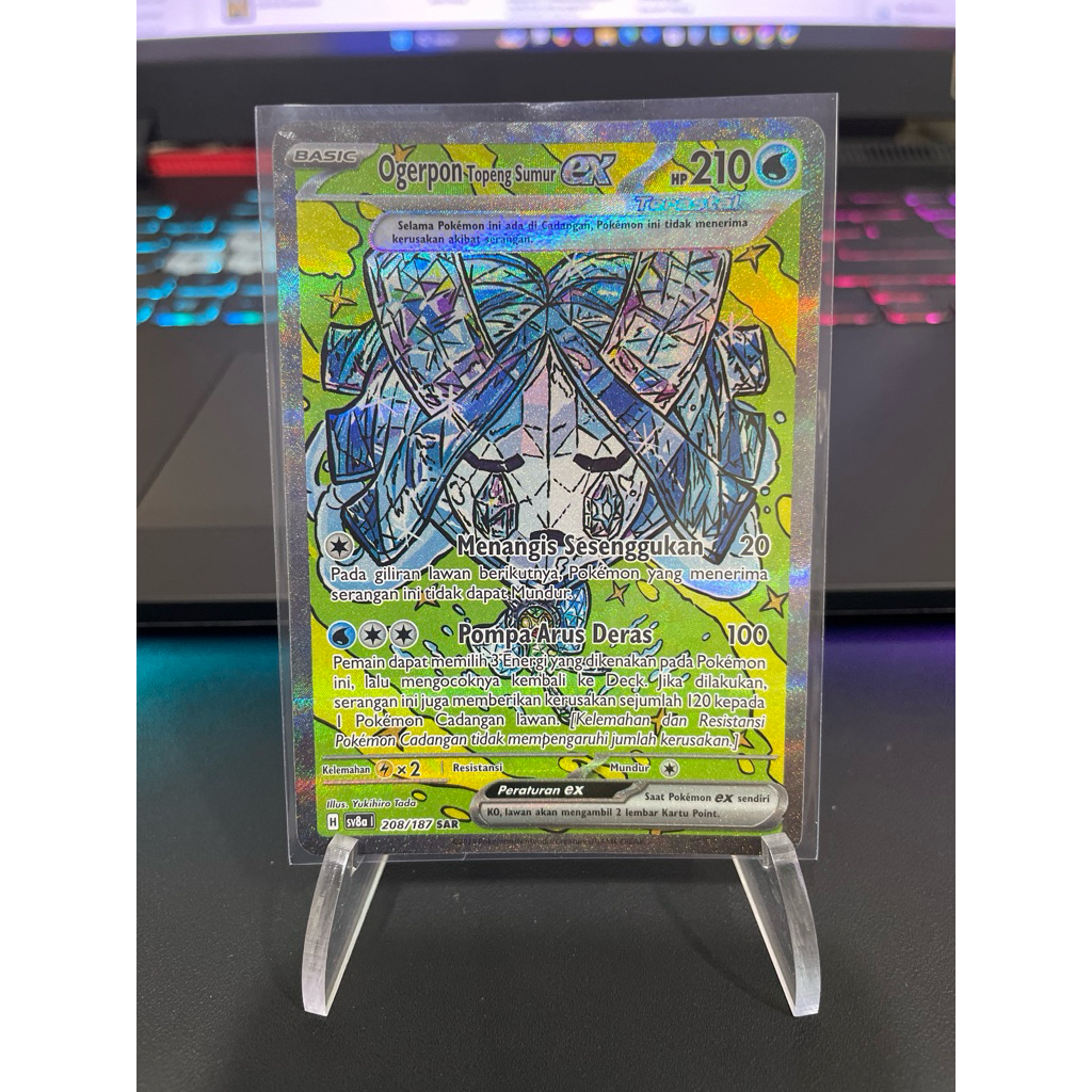 Pokemon TCG Indonesia SV8A Ogerpon Topeng Sumur 208/187 SAR
