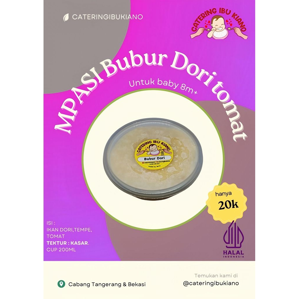 Bubur Dori Tempe Tomat Catering MPASI Bayi Frozen