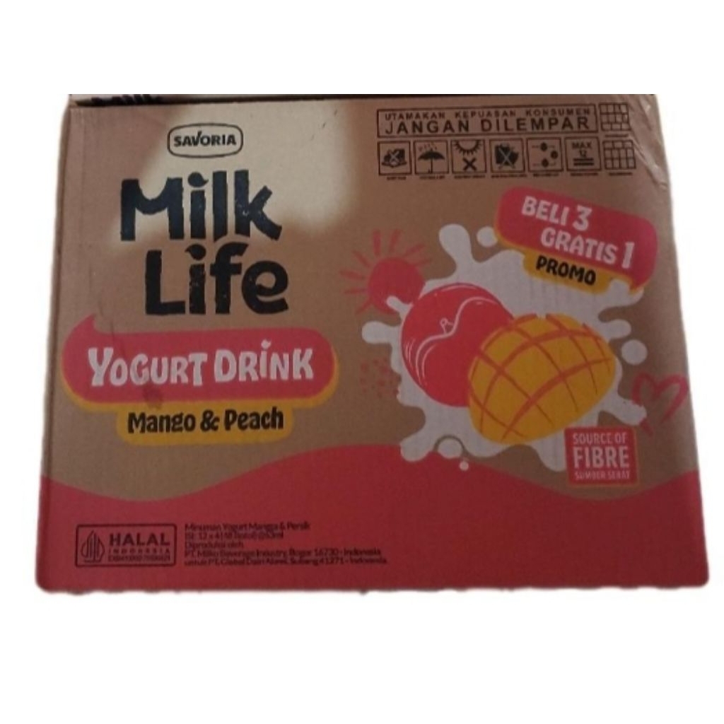 

milk life yogurt drink manggo peach (1karton/48btl/63ml)