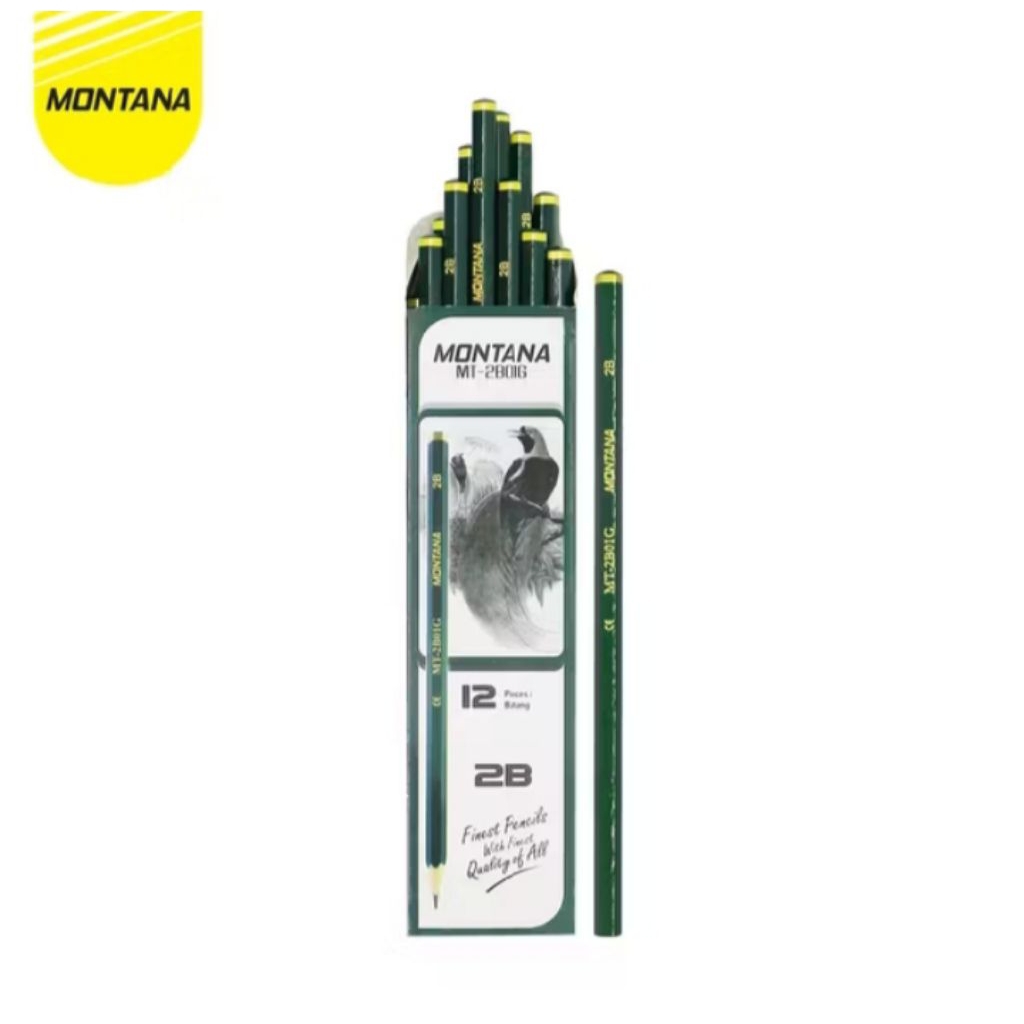 

MONTANA [1 Pak] Pensil 2B Lulus Uji Komputer 1 Pak isi 12Pcs