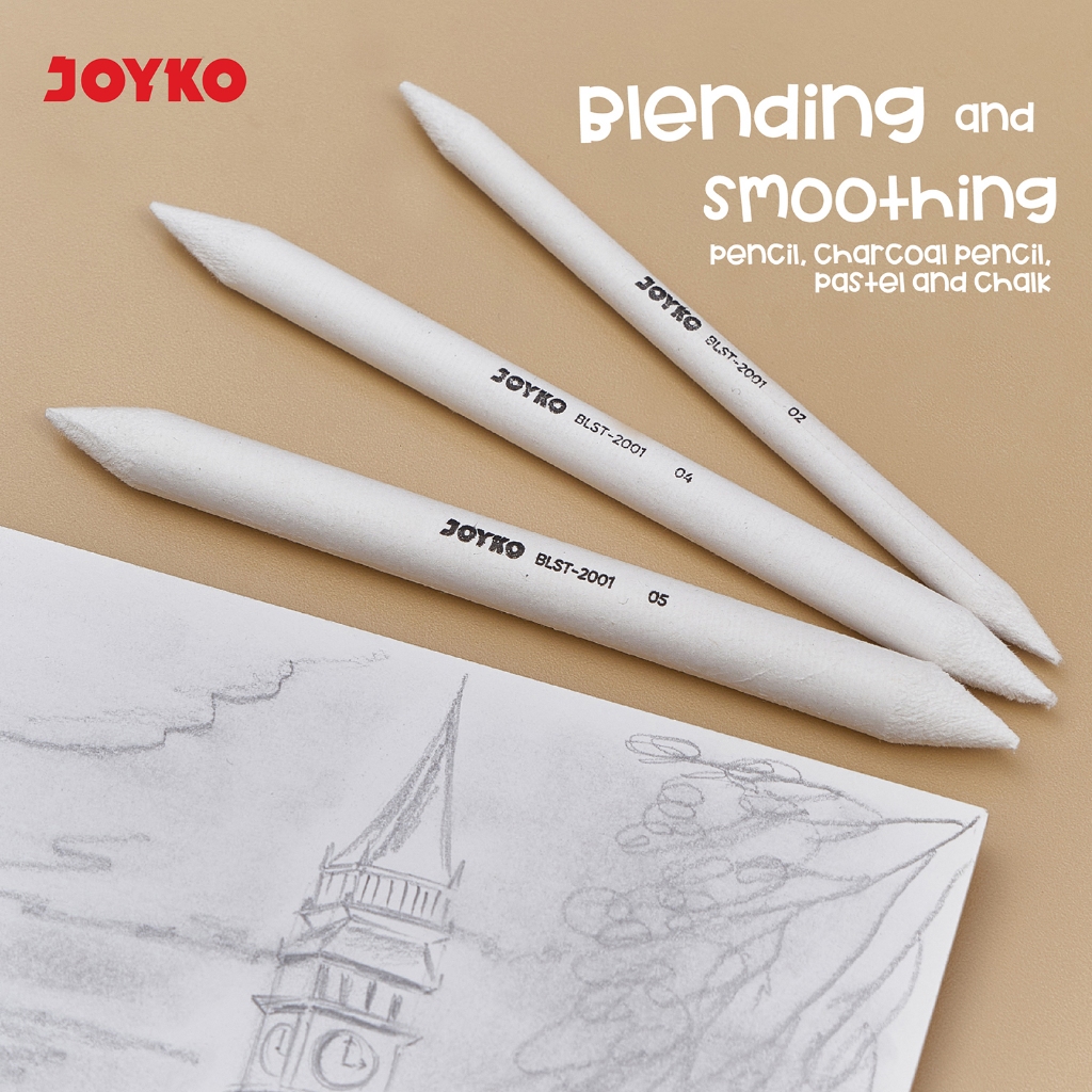 

Joyko Drawing Blending Stump Paper Stump Pencil SET 3PCS / Dusel Art Creation Blending Smudge Paper Pencil Perlengkapan Lukisan Sketsa BLST-2001