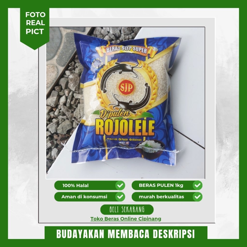 

beras pulen 1 kg kemasan rojolele