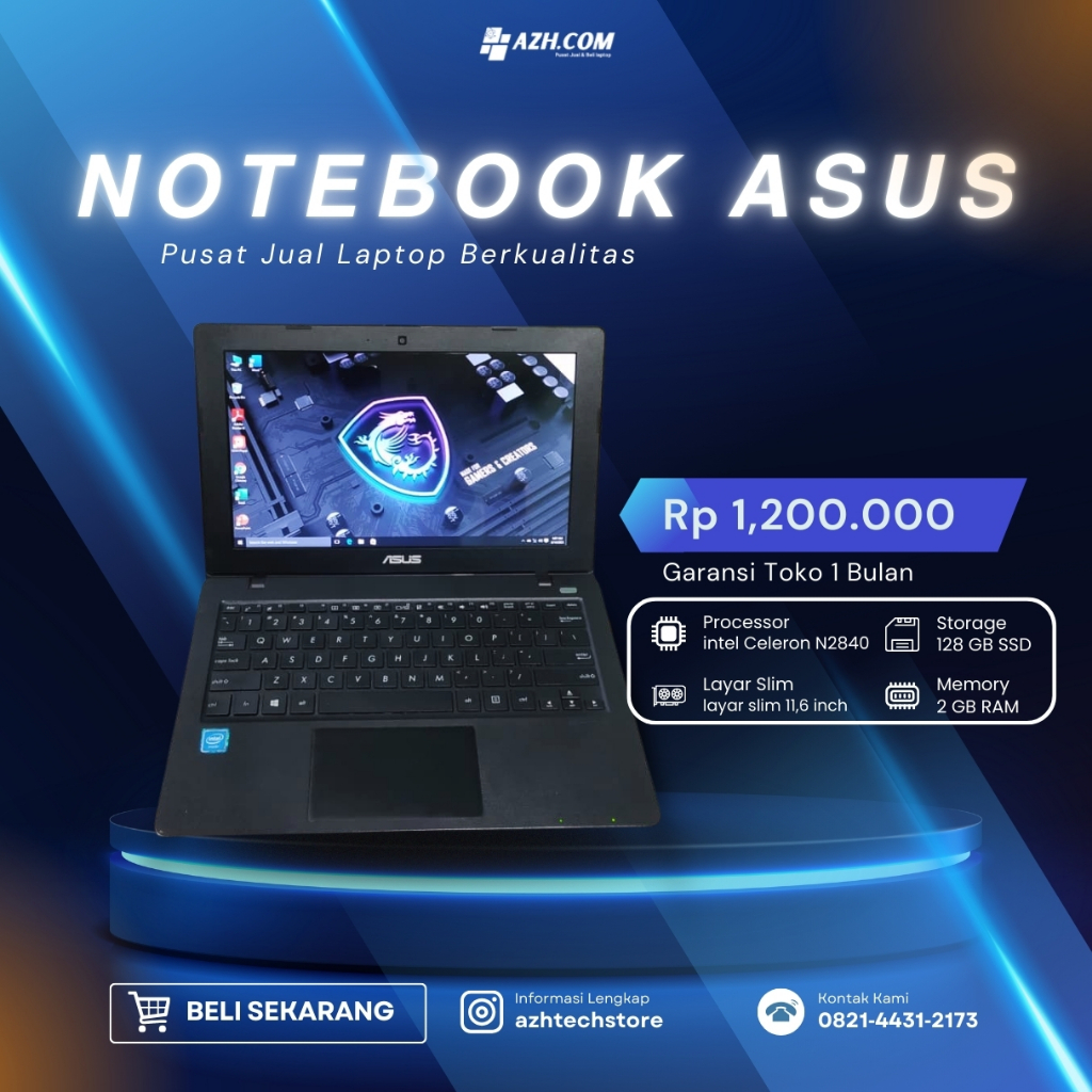 Asus Notebook X200MA – Ringkas & Hemat Daya