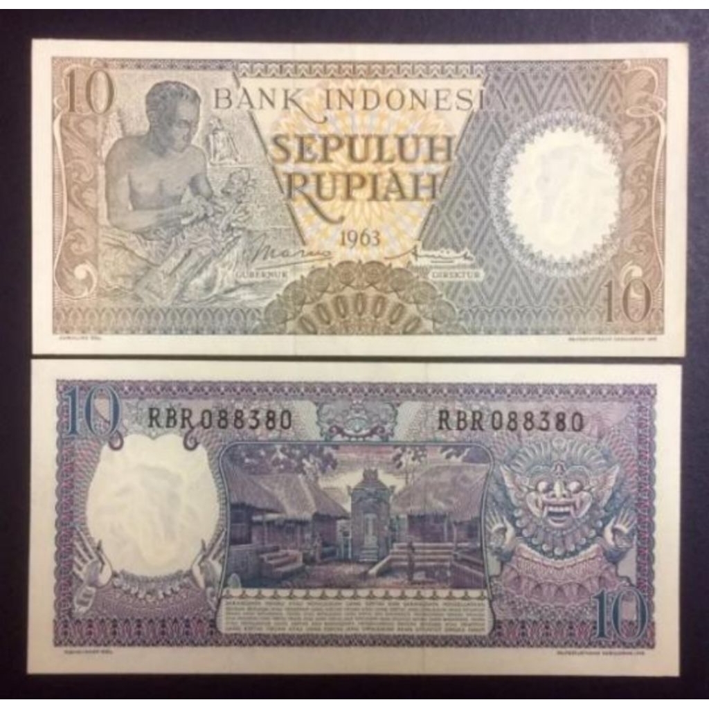 Uang kuno seri pekerja 10 Rupiah Tahun 1963