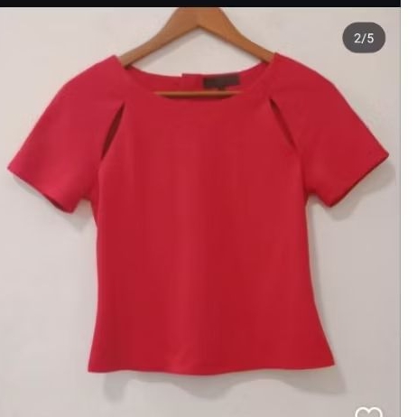 Baju Atasan Wanita Blus Blouse Premium Mirip Scuba Merah Murah