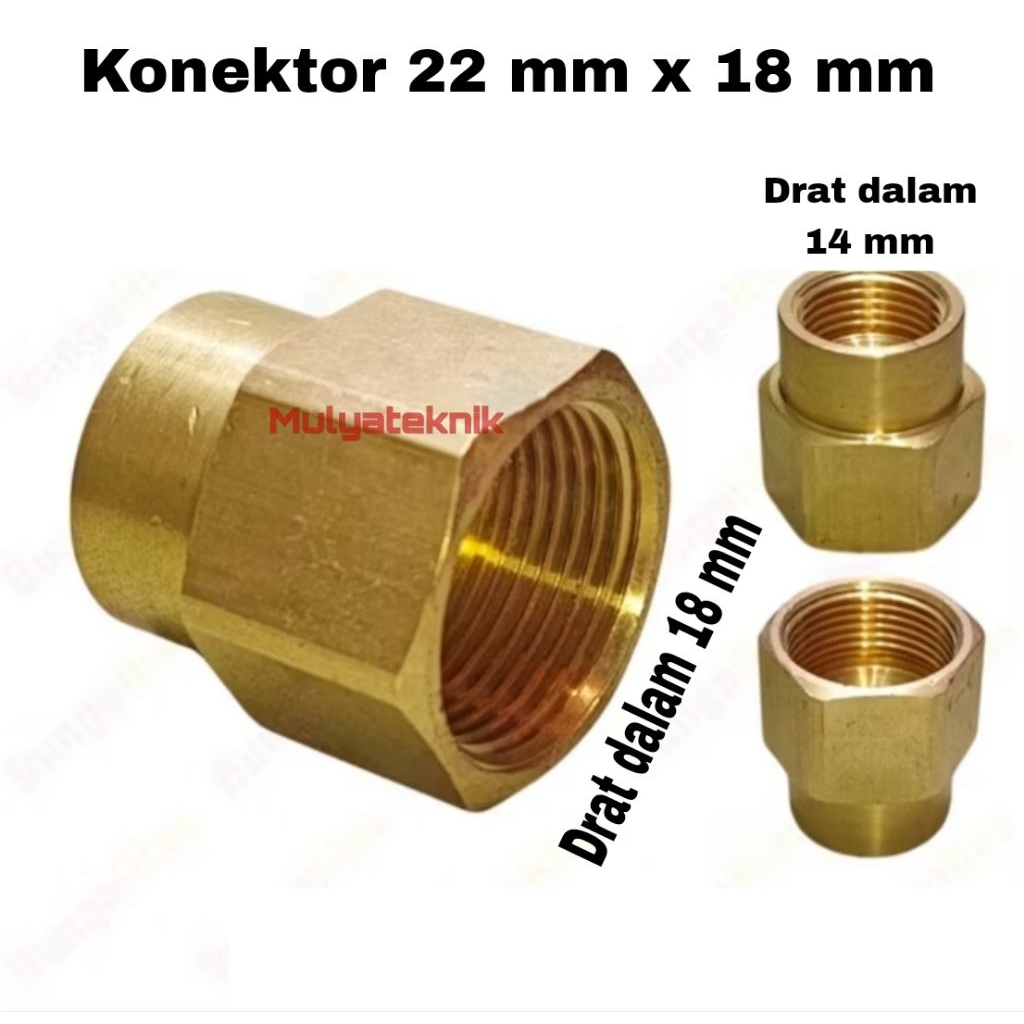 Konektor 22 mm to 18 mm Double nepel 22mm to 18mm sambungan selang jet cleaner 22 mm to 18 mm