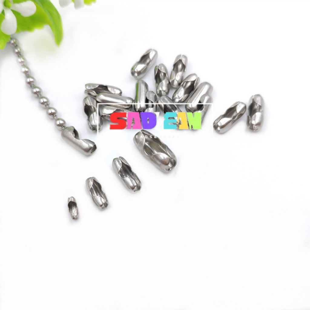 Pengait Rantai Kalung Biji lada Anti Karat Stainlees Stell/pengait tabung 2.4mm -