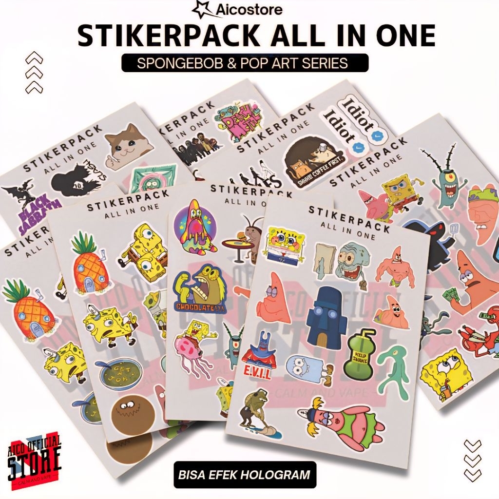 

Stikerpack All In One Tema Spongebob Meme Lucu Karakter Patrick Plankton Squidward Vinyl Premium Anti Air Awet Bisa Efek Hologram Untuk Laptop Motor HP Helm Tumblr Doodle Art Koleksi Stiker Kartun Keren