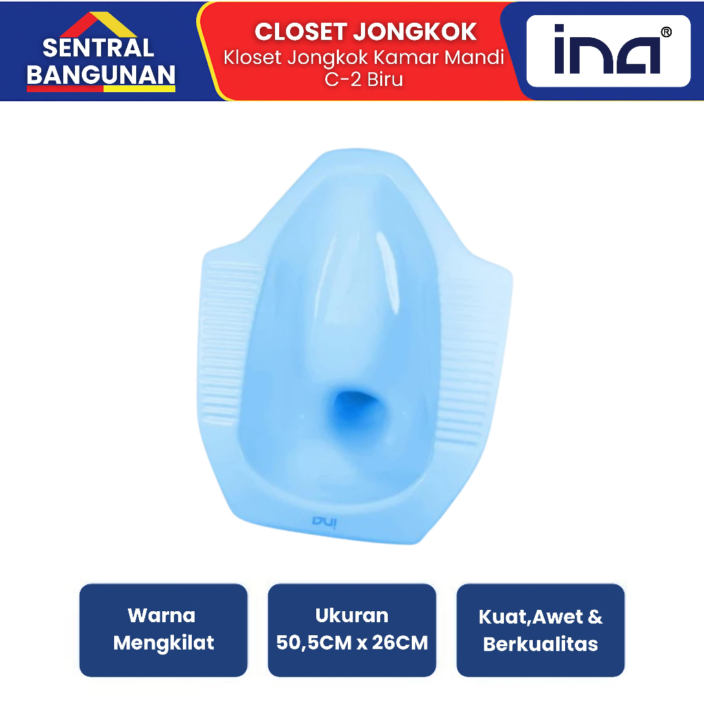 Ina Closet Jongkok C-2 / Kloset Jongkok Sanitary Ware Terlengkap Biru