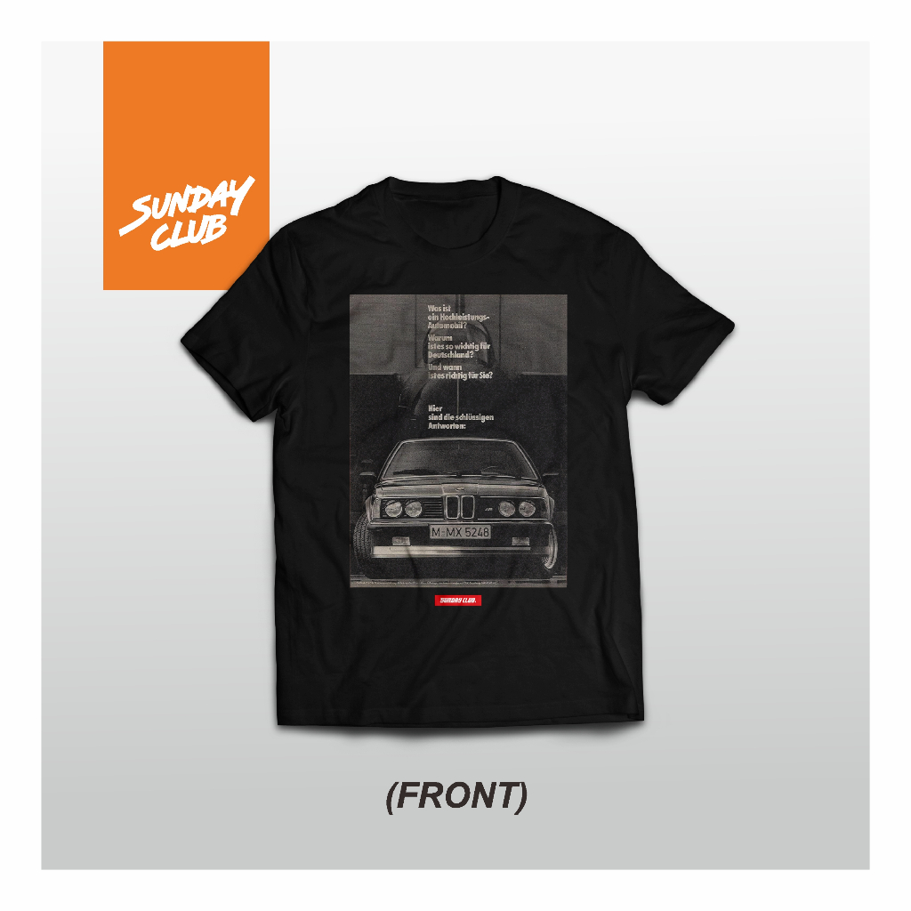 Sunday Club - Kaos BMW - E34 M3 ads Rally Car Baju Otomotif Diecast Mobil