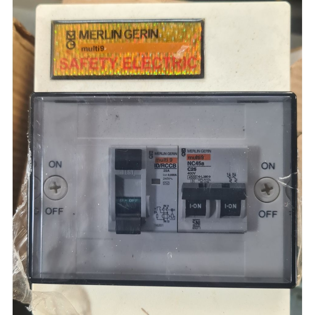 safety electrik elcb/rccb merlin gerin 25a 30ma