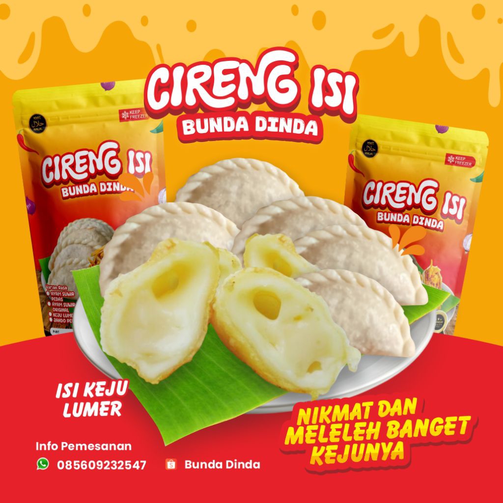 

Cireng isi Keju Lumer 1 pack (5 pcs) Gratis saus pedas