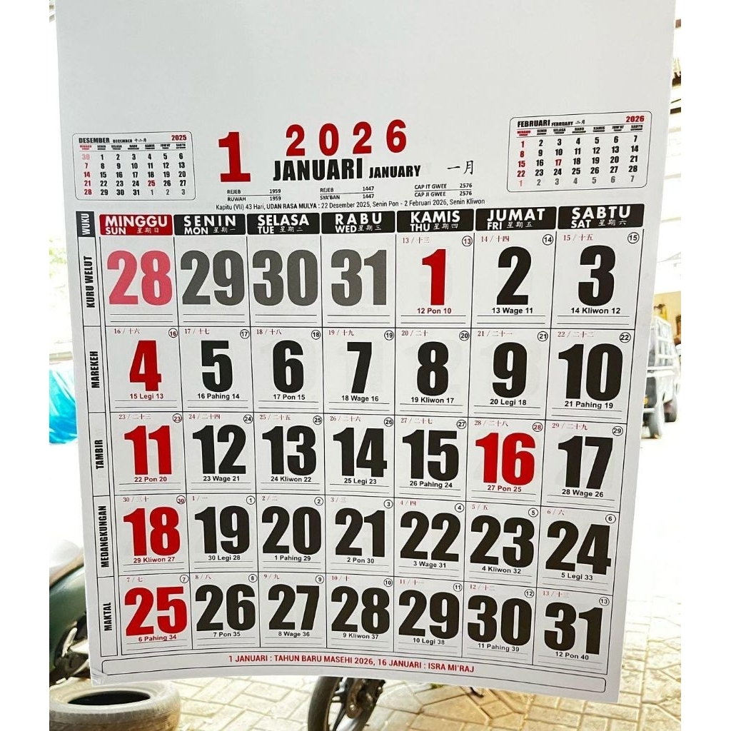 

KALENDER DINDING JUMBO 2026 // UK.50cmx65cm Termurah se-Indonesia