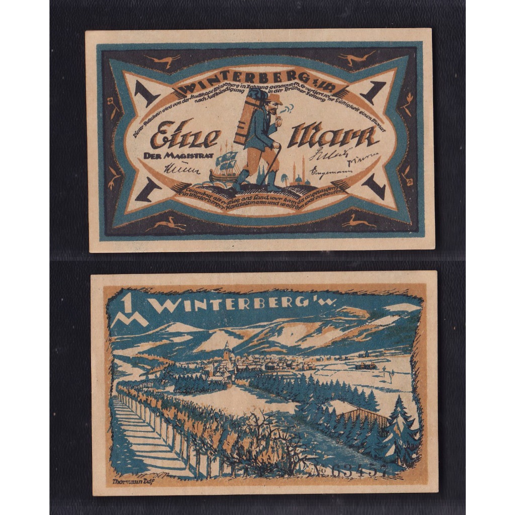 Uang kertas darurat militer (notgeld) Jerman 1 Mark tahun 1914-1924 #City of Winterberg - Prussian p