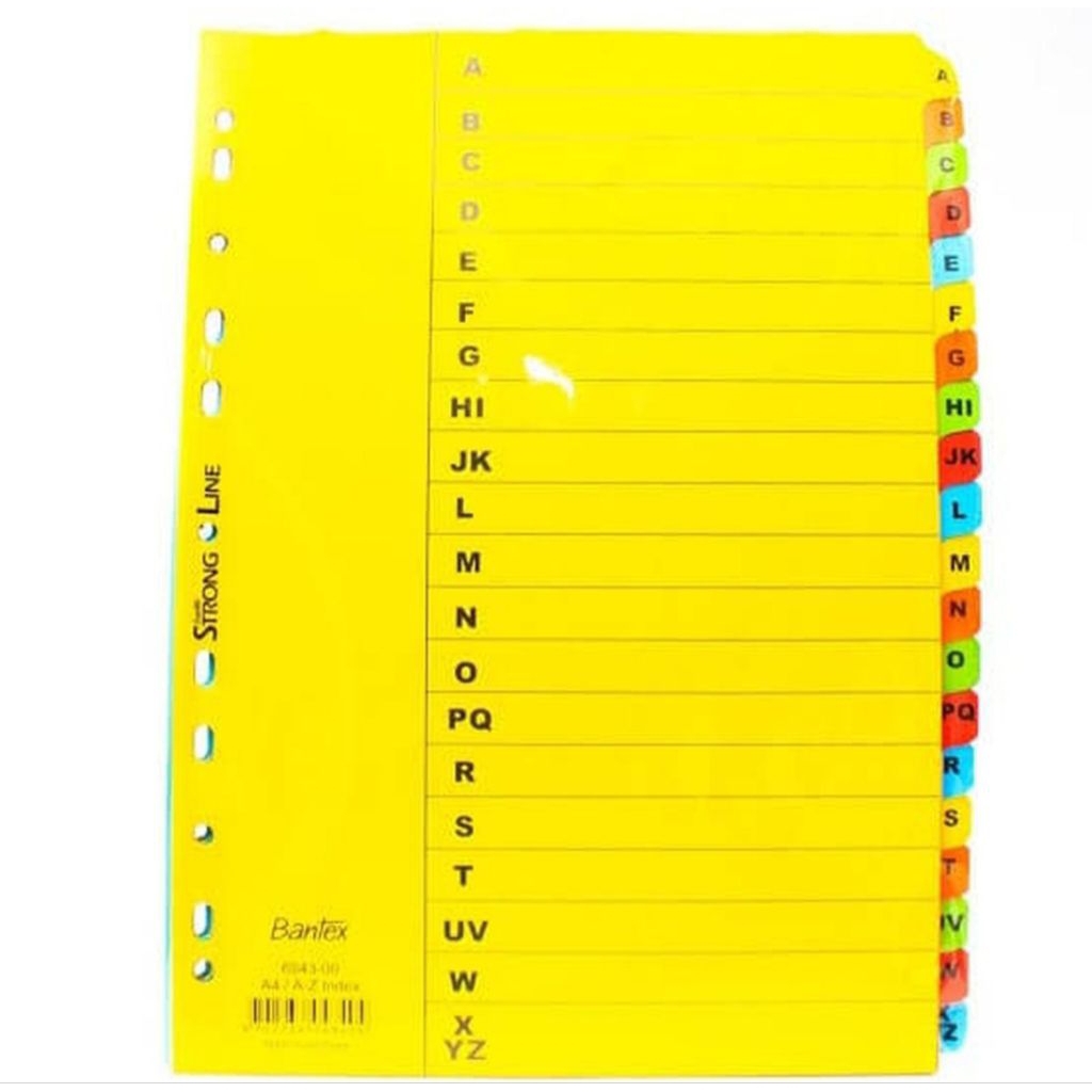 

divider bantex A4 6243-00 / pembatas kertas abjad A-Z