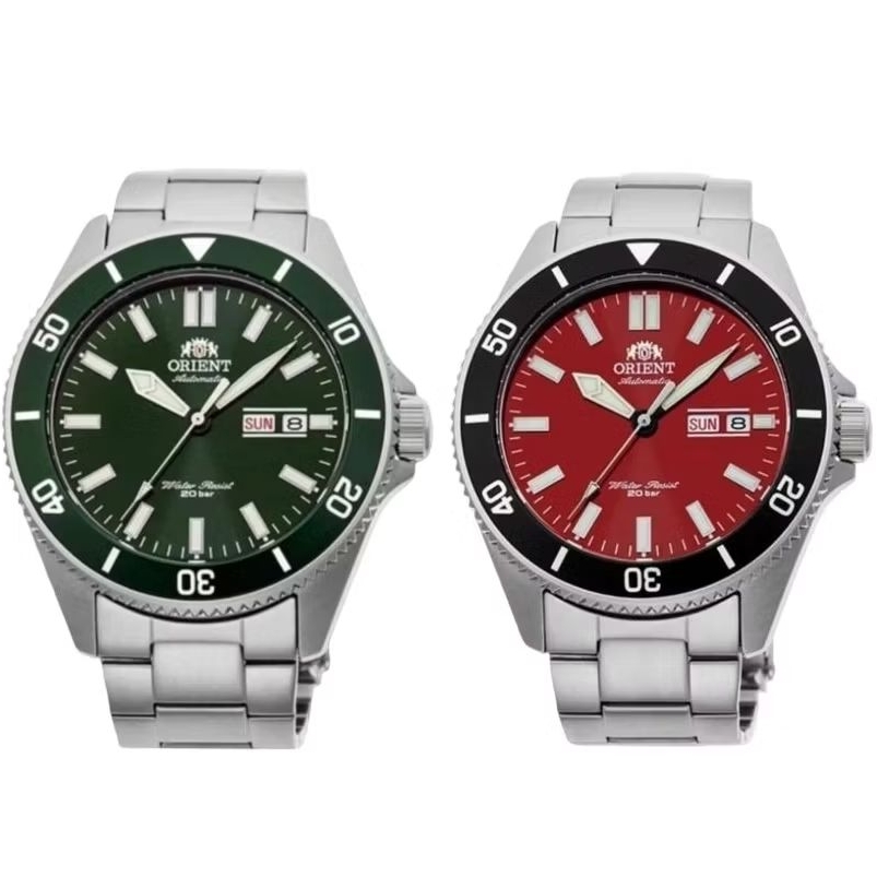 ORIENT KANNO RA-AA0914E RA-AA0915R automatic diver green red dial