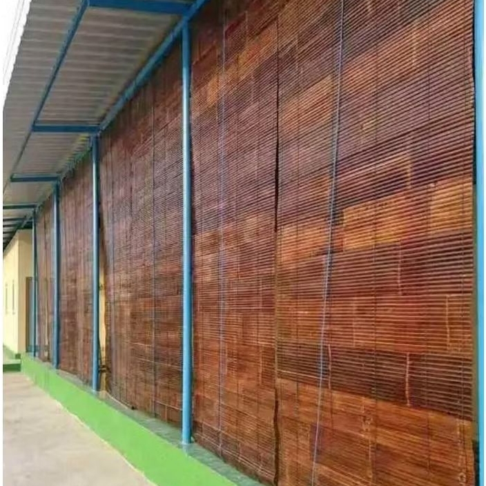 Tirai / Krey / Kere bambu kulit wulung lebar 200 cm costum ukuran plus kerekan, Tirai minimalis, Tir
