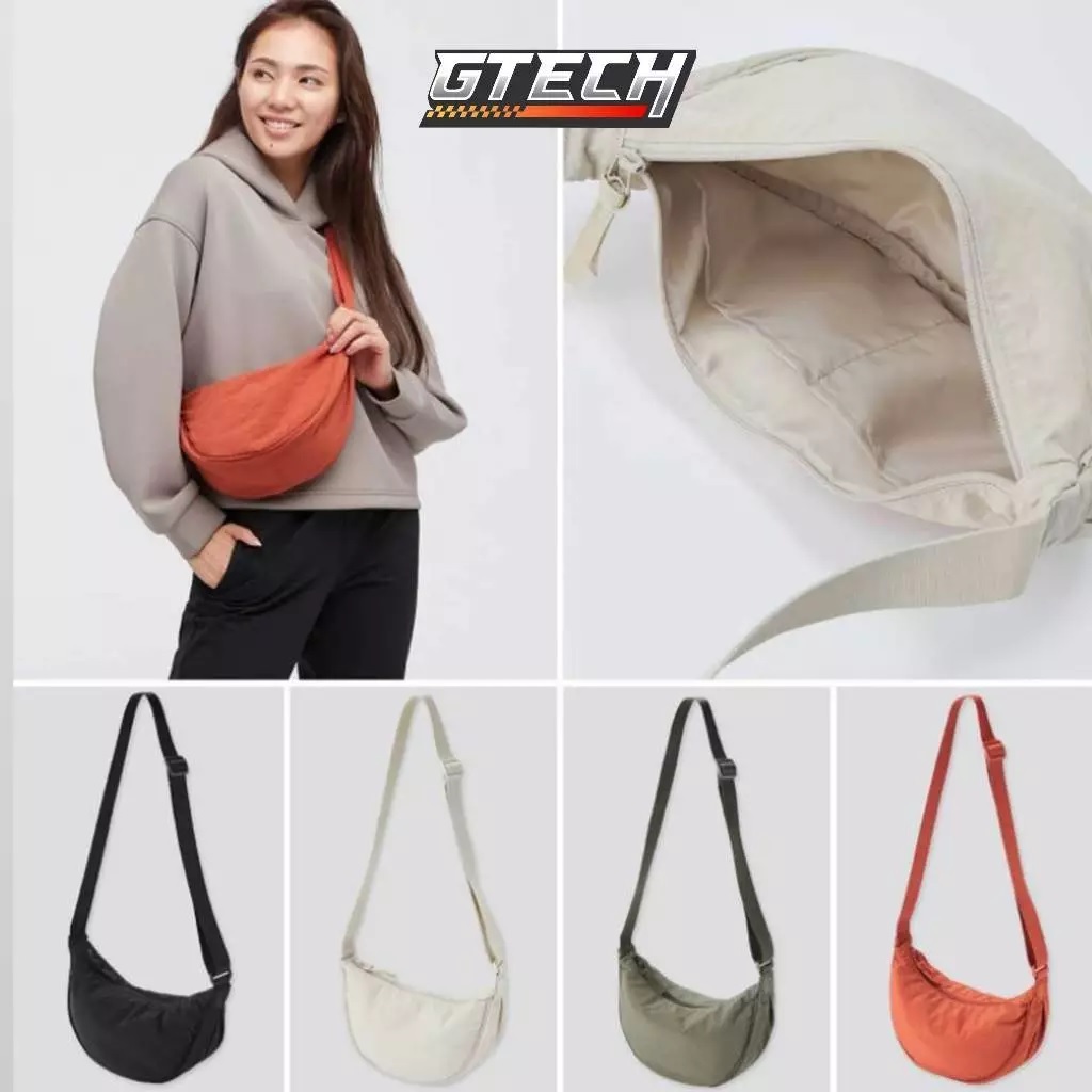 Tas Wanita Mini Kanvas Tas Selempang Wanita Warna Solid Casual Canvas Round Shoulder 2025 Sling Bag
