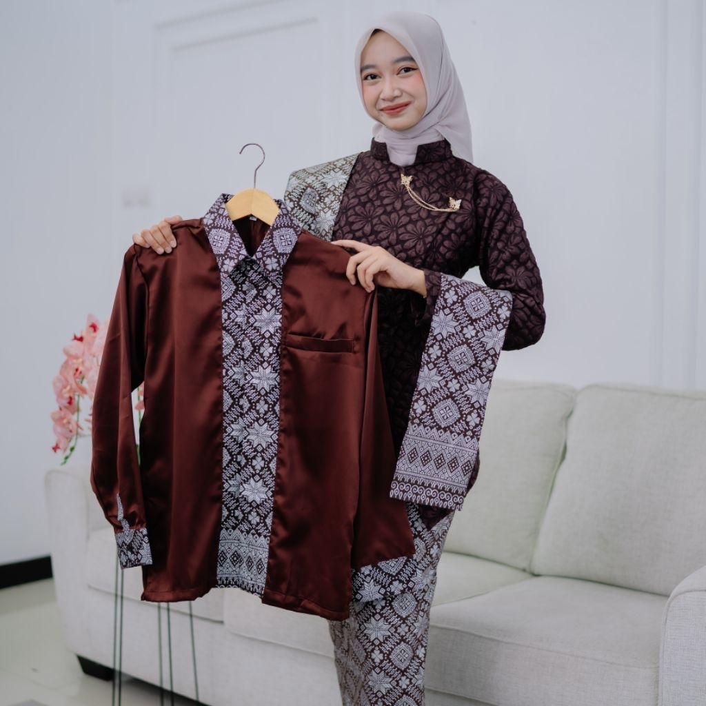 Viona Batik - Kebaya Couple Termurah Kebaya Janggan Pasangan Couple Kebaya Mahogany Kebaya Wisuda Tu