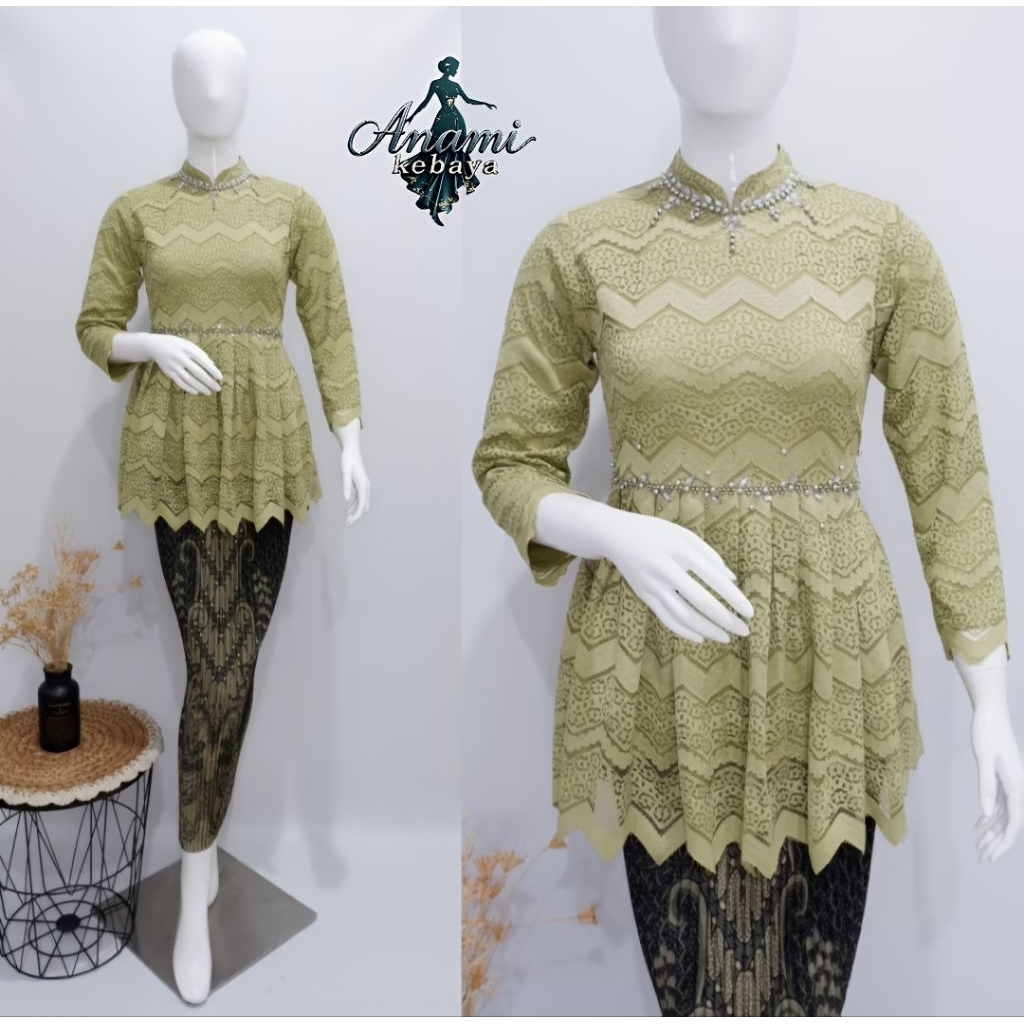 Anami - Setelan Kebaya Wisuda Isabella Payet Premium ( kebaya+rok ) / Kebaya Wisuda Modern / Kebaya 