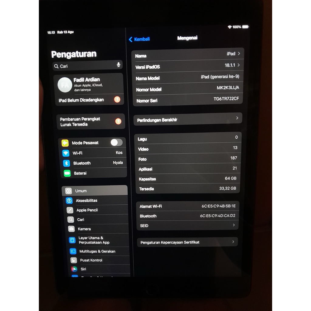 ipad gen 9 64Gb