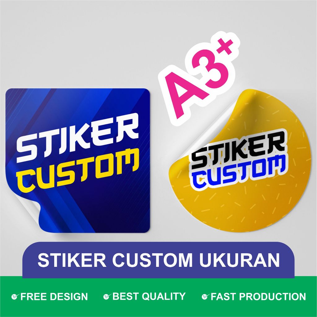 

Stiker custom untuk kemasan makanan, souvenir pernikahan dan sticker label lainnya ukuran A3