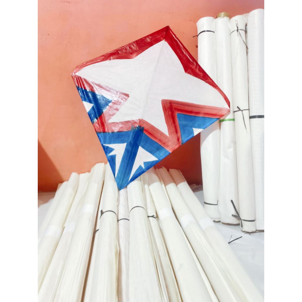 Kertas Layangan Litho Printing Ukuran 85x90. 2 Kebet Geblus Harga/1 Ikat Isi 50 Lembar