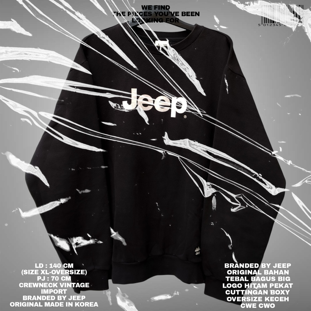 JEEP ORIGINAL/SWEATER IMPORT PREMIUM/KOREAN SWEATER/SWEATER JEEP/BLACK SWEATER/CREWNECK JEEP ORIGINA