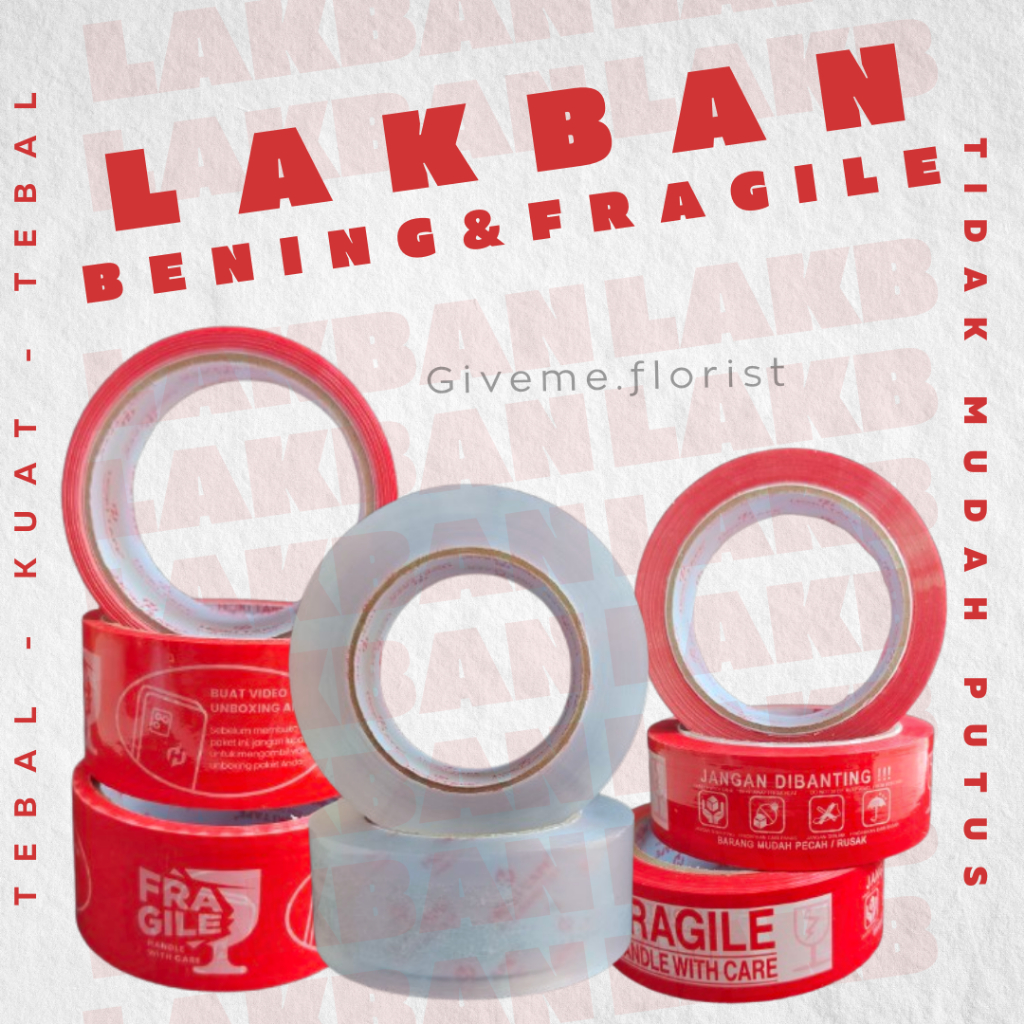 

LAKBAN FRAGILE LAKBAN PAKET LAKBAN JANGAN DIBANTING / ISOLASI / LAKBAN PAKETAN 200 YARD